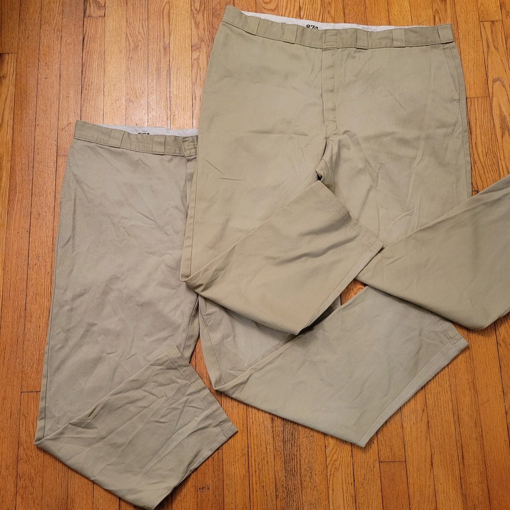 2 Dickies 874 Original Fit‎ Tan Khaki Work Pants 48x34 Construction Outdoors